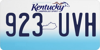 KY license plate 923UVH