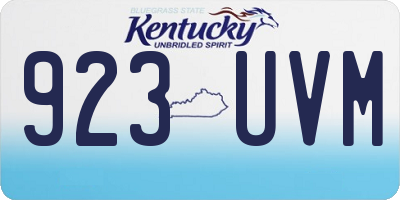 KY license plate 923UVM