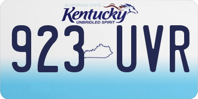 KY license plate 923UVR