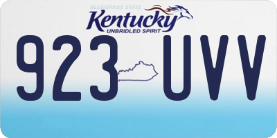 KY license plate 923UVV
