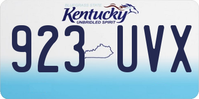 KY license plate 923UVX