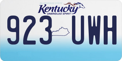 KY license plate 923UWH