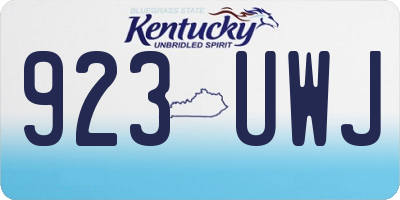 KY license plate 923UWJ