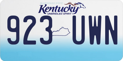 KY license plate 923UWN