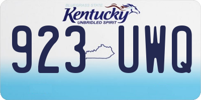 KY license plate 923UWQ