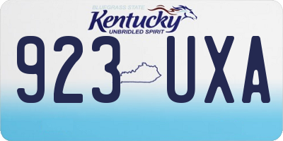 KY license plate 923UXA