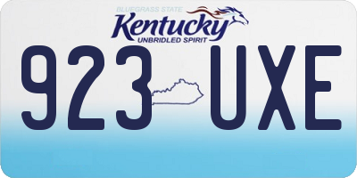 KY license plate 923UXE