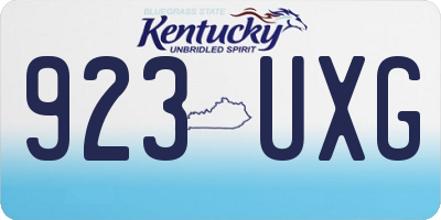 KY license plate 923UXG