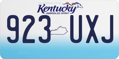 KY license plate 923UXJ