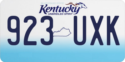 KY license plate 923UXK
