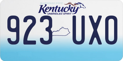 KY license plate 923UXO