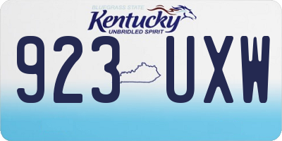 KY license plate 923UXW
