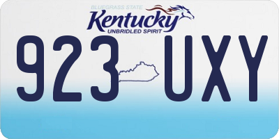 KY license plate 923UXY