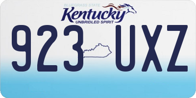 KY license plate 923UXZ