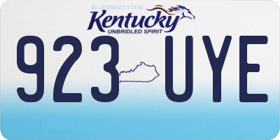 KY license plate 923UYE