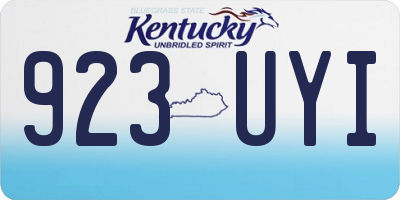 KY license plate 923UYI