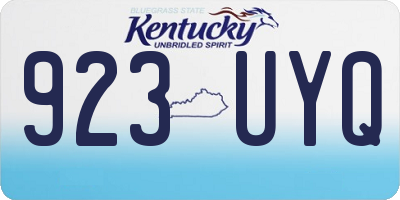 KY license plate 923UYQ