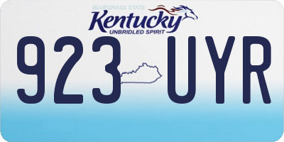 KY license plate 923UYR