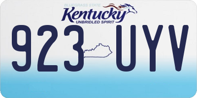 KY license plate 923UYV