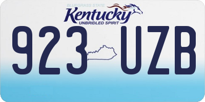 KY license plate 923UZB