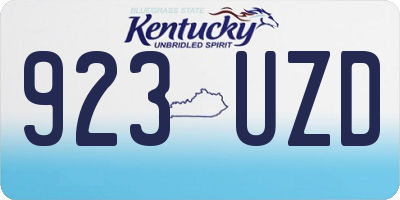 KY license plate 923UZD