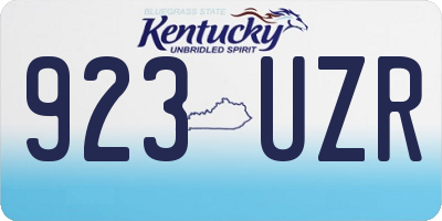 KY license plate 923UZR