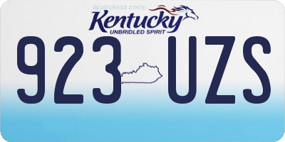 KY license plate 923UZS