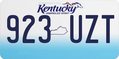 KY license plate 923UZT