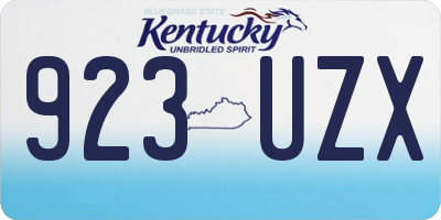 KY license plate 923UZX