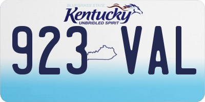 KY license plate 923VAL