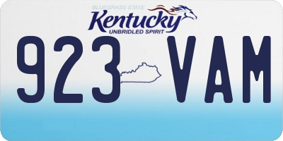 KY license plate 923VAM