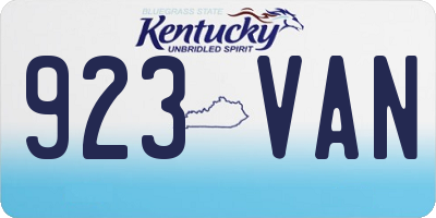 KY license plate 923VAN