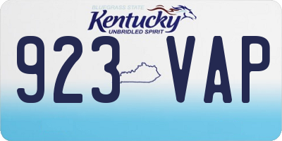 KY license plate 923VAP