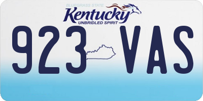 KY license plate 923VAS