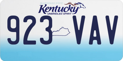 KY license plate 923VAV