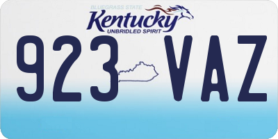 KY license plate 923VAZ