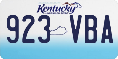 KY license plate 923VBA