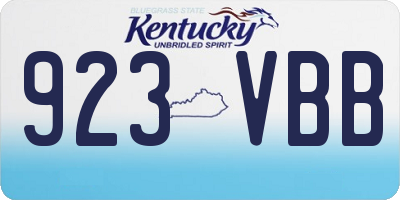 KY license plate 923VBB