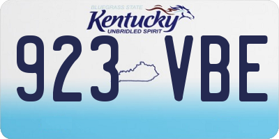 KY license plate 923VBE
