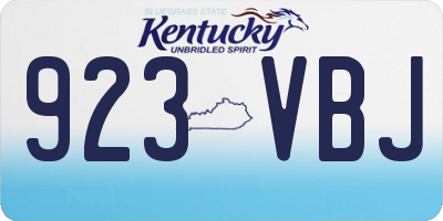 KY license plate 923VBJ