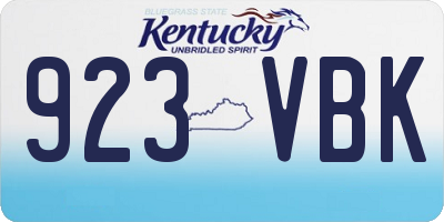KY license plate 923VBK