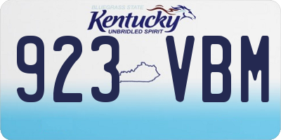 KY license plate 923VBM