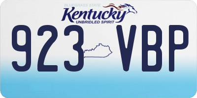KY license plate 923VBP