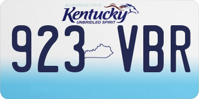 KY license plate 923VBR