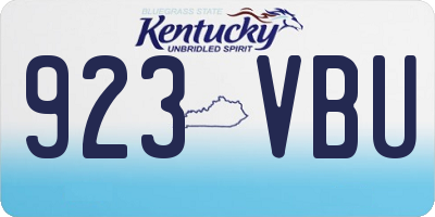 KY license plate 923VBU