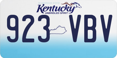 KY license plate 923VBV