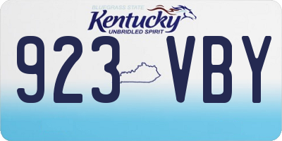 KY license plate 923VBY