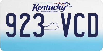 KY license plate 923VCD