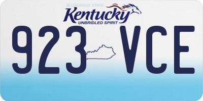 KY license plate 923VCE