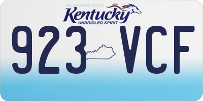 KY license plate 923VCF